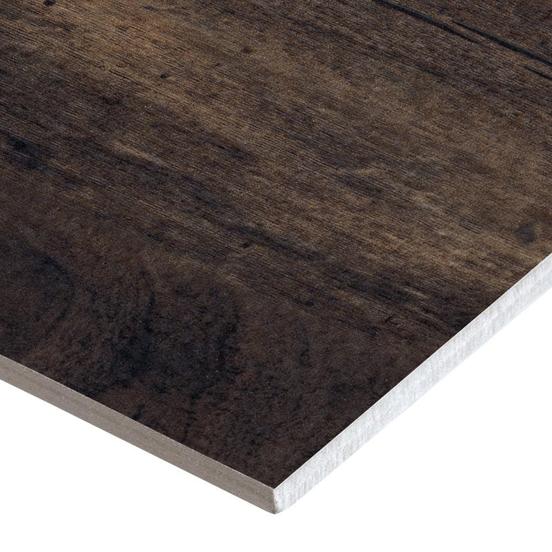 MSI Wood Collection country river bark glazed porcelain floor wall tile product shot one plank profile view
