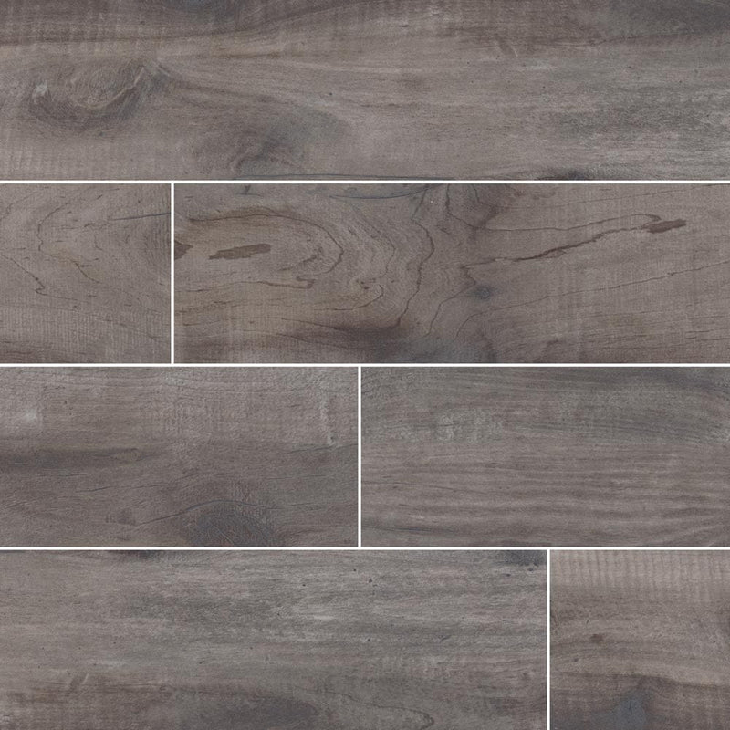 MSI Wood Collection country river mist glazed porcelain floor wall tile product shot multiple planks top view
