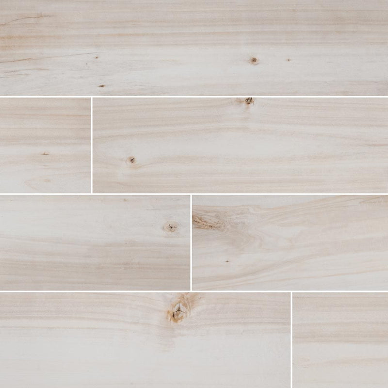 MSI Wood Collection havenwood dove 8x36 glazed porcelain floor wall tile NHAVDOV8X36 product shot multiple planks top view
