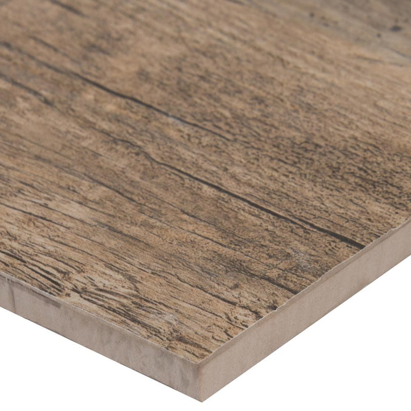 MSI Wood Collection redwood natural 6x36 glazed porcelain floor wall tile product shot single plank NREDNAT6X36 profile view