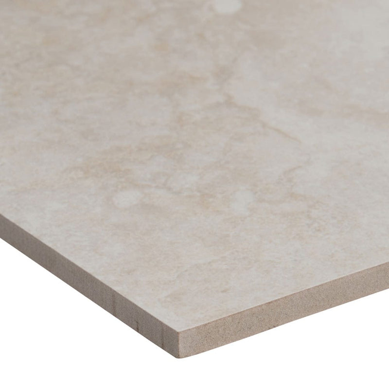 MSI ansello ivory 12x24 glazed ceramic floor wall tile NANSIVO1224 product shot one tile profile view