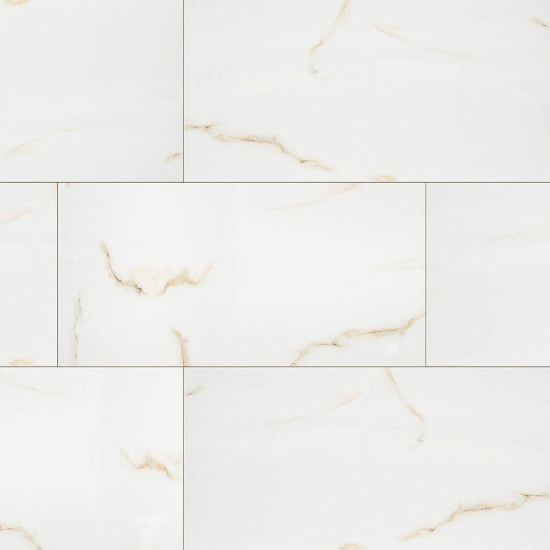 MSI aria bianco 24x48 polished porcelain floor wall tile NARIBIA2448P product shot multiple tiles top view