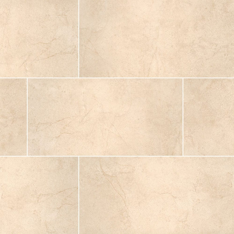 MSI aria cremita 12x24 polished porcelain floor wall tile NARICRE1224P product shot multiple tiles top view