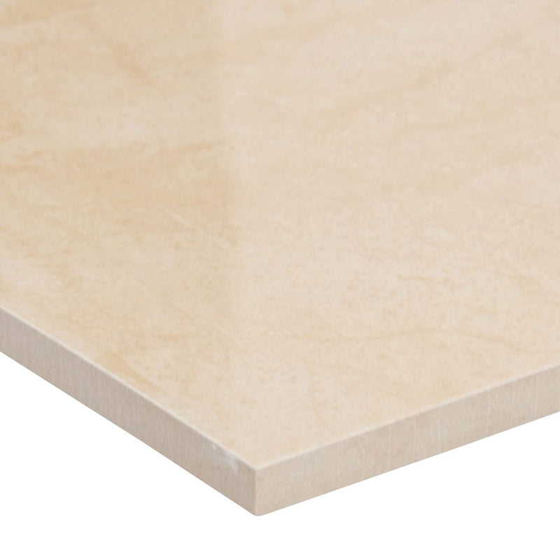 MSI aria cremita 12x24 polished porcelain floor wall tile NARICRE1224P product shot one tile profile view