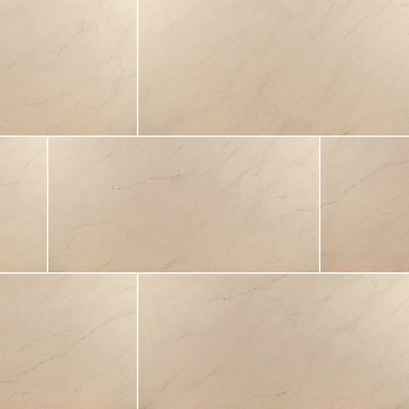 MSI aria cremita 24x48 polished porcelain floor wall tile NARICRE2448P product shot multiple tiles top view