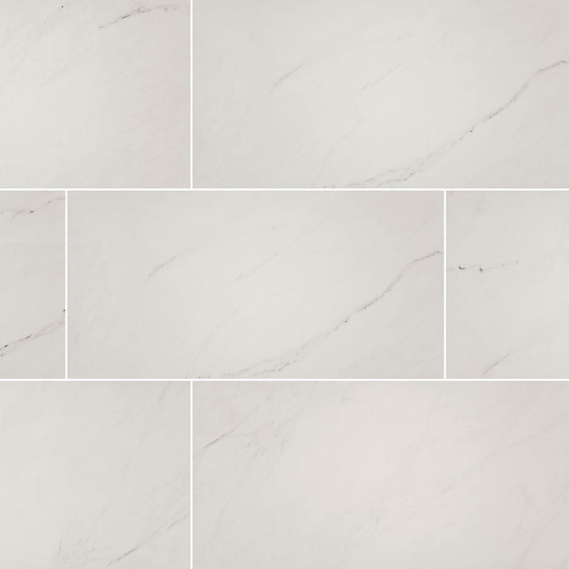 MSI aria ice 12x24 polished porcelain floor wall tile NARICE1224P product shot multiple tiles top view