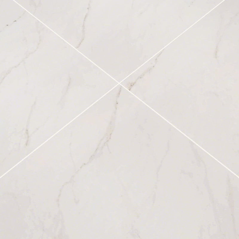 MSI aria ice 24x24 polished porcelain floor wall tile NARICE2424P product shot multiple tiles angle view