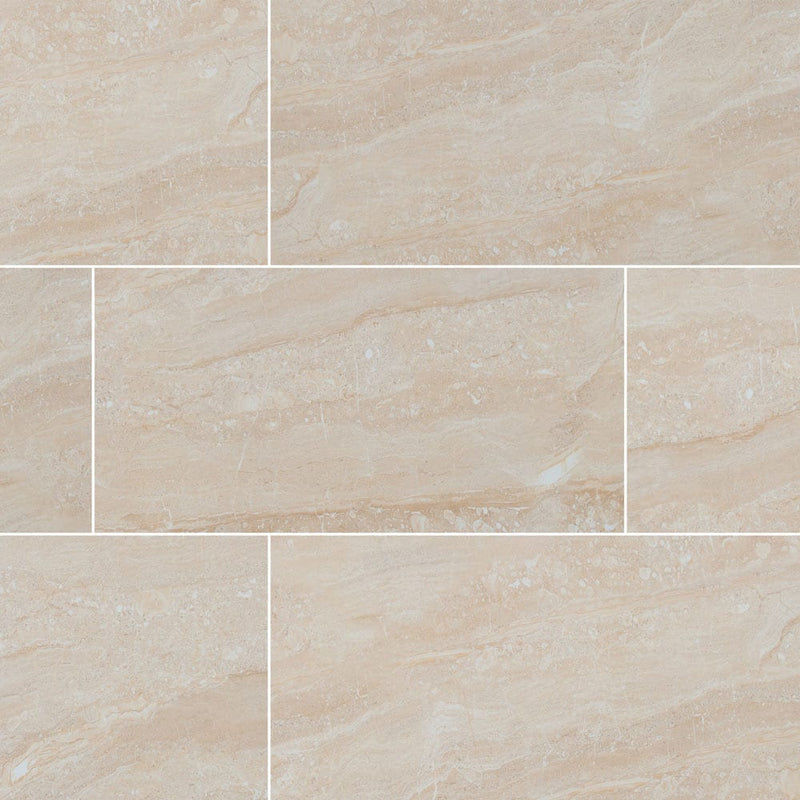 MSI aria oro 12x24 polished porcelain floor wall tile NARIORO1224P product shot multiple tiles top view