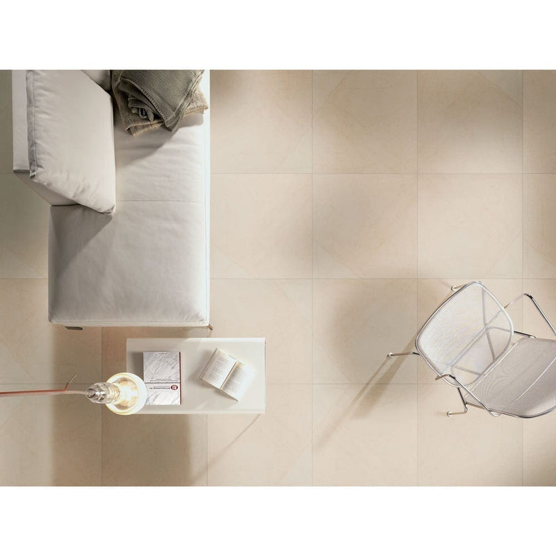 MSI aria oro 24x24 polished porcelain floor wall tile NARIORO2424P living room sofa and coffee table top view