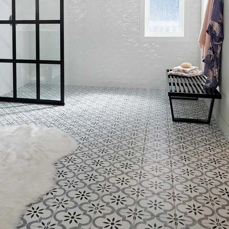 MSI azila 8x8 glazed matte porcelain floor wall tile NAZIL8X8 modern bathroom installed on the floor