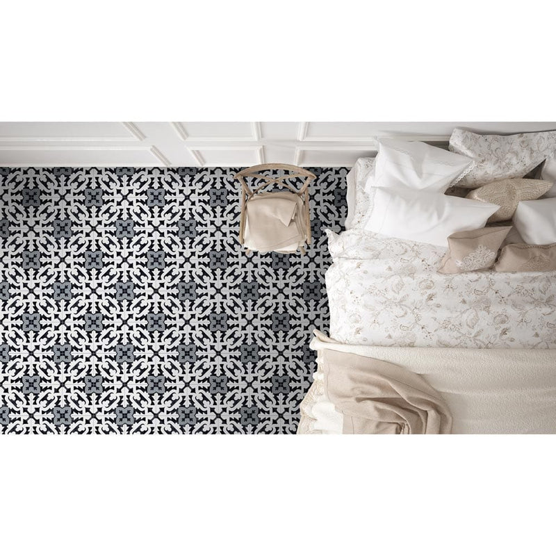 MSI encaustic collection 8x8 matte glazed porcelain floor wall tile NBRI8X8 bedroom shot installed on floor