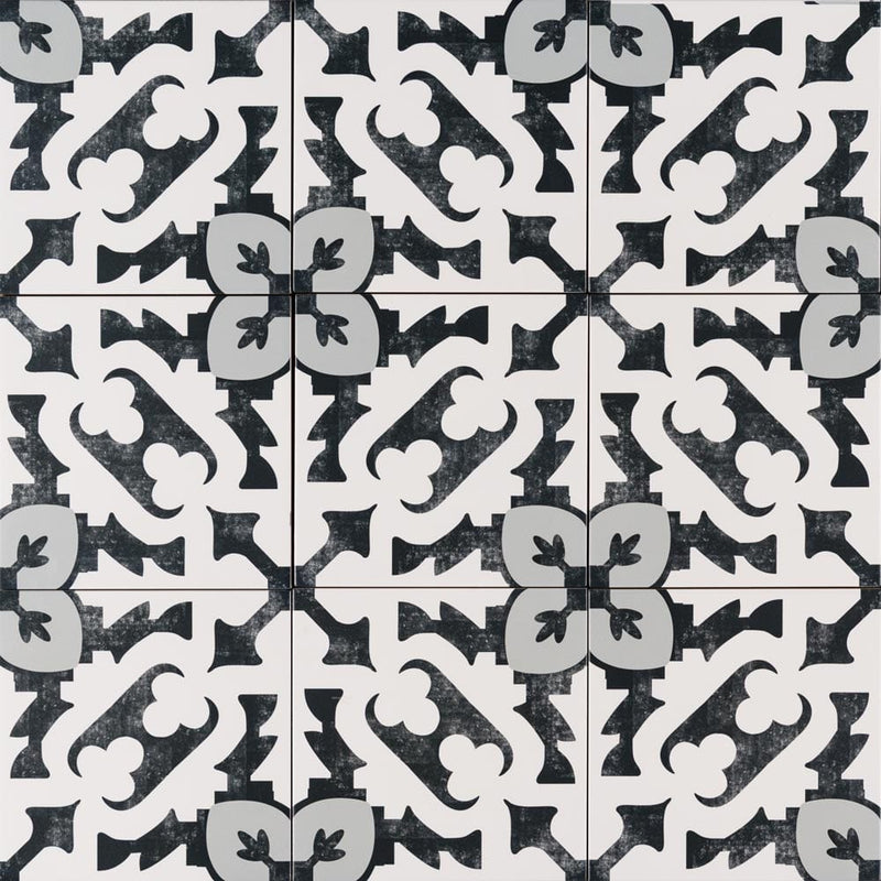 MSI encaustic collection 8x8 matte glazed porcelain floor wall tile NBRI8X8 product shot multiple tiles top view