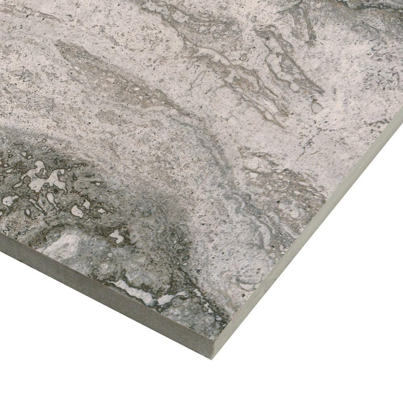 MSI stone collection bernini carbone 12x24 matte glazed porcelain floor wall tile NBERCAR1224 product shot one tile profile view