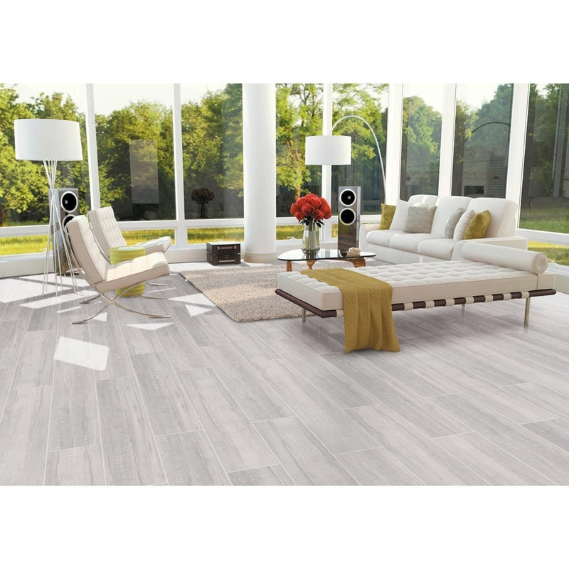 MSI wood collection belmond pearl 8x40 matte glazed ceramic floor wall tile NBELPEA8X40 sunroom white furniture