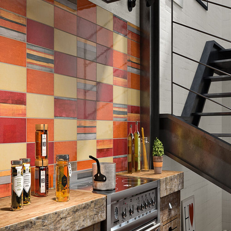 Maiolica Arancio 4″x12″ Polished Wall Tile–Liberty US LUSIRG754981 product shot kitchen view 3