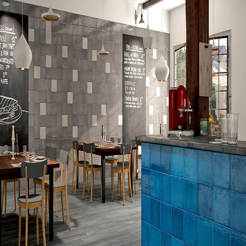 Maiolica Grigio 4″x12″ Polished Wall Tile–Liberty US LUSIRG754986 product shot restaurant view