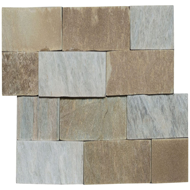 Malibu honey ledger panel 6"x24" natural quartzite wall tile LPNLQMALHON624 product shot front view 2