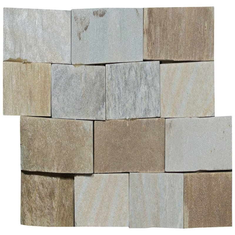 Malibu honey ledger panel 6"x24" natural quartzite wall tile LPNLQMALHON624 product shot front view 3