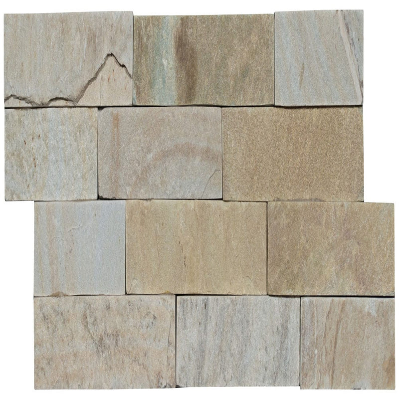 Malibu honey ledger panel 6"x24" natural quartzite wall tile LPNLQMALHON624 product shot front view 4
