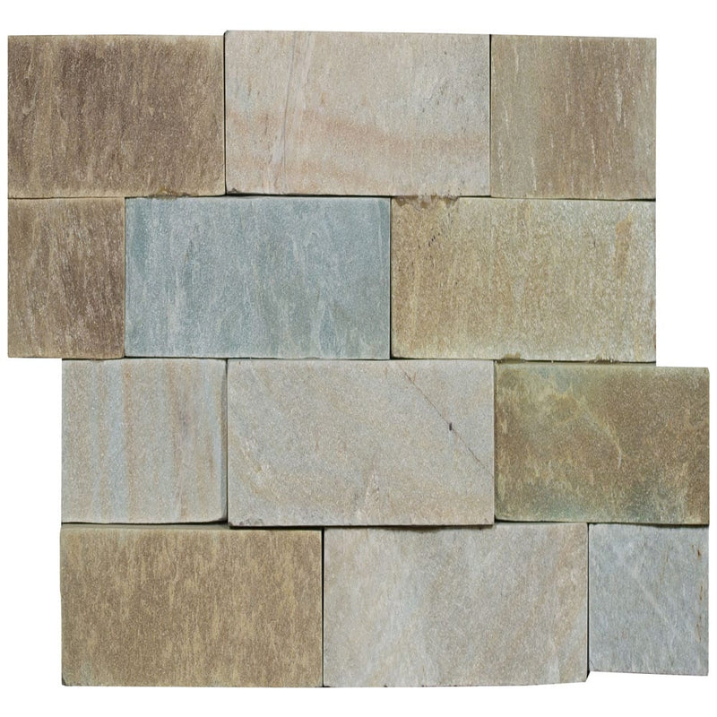 Malibu honey ledger panel 6"x24" natural quartzite wall tile LPNLQMALHON624 product shot front view 5
