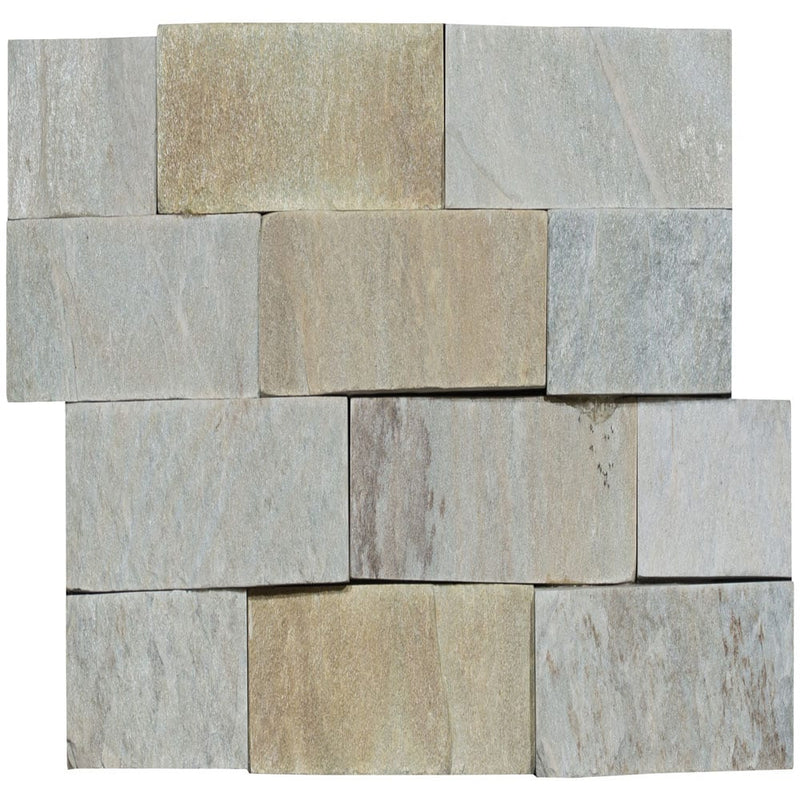 Malibu honey ledger panel 6"x24" natural quartzite wall tile LPNLQMALHON624 product shot front view 6