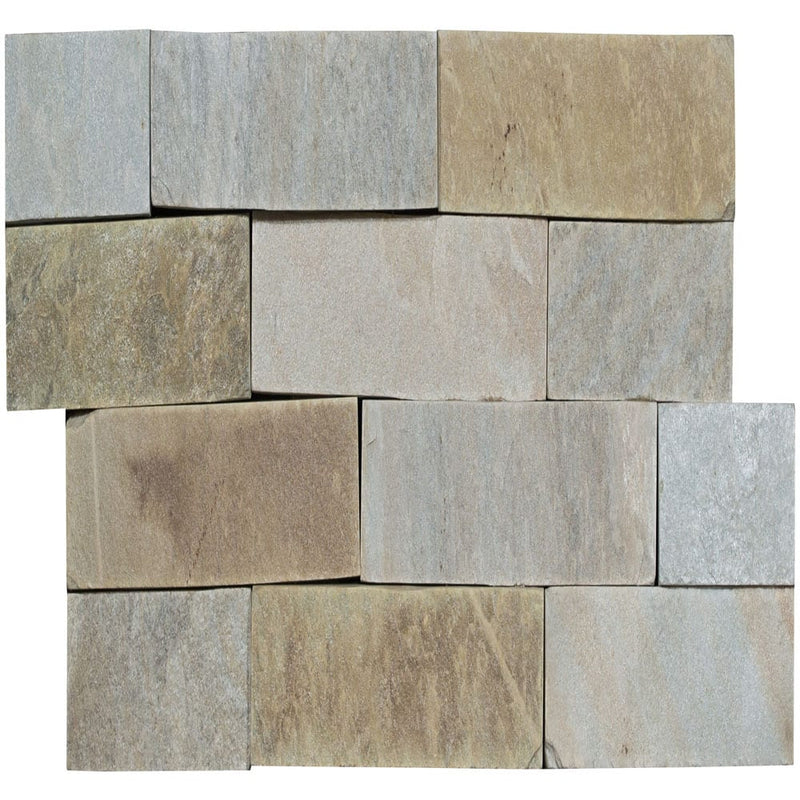 Malibu honey ledger panel 6"x24" natural quartzite wall tile LPNLQMALHON624 product shot front view 7