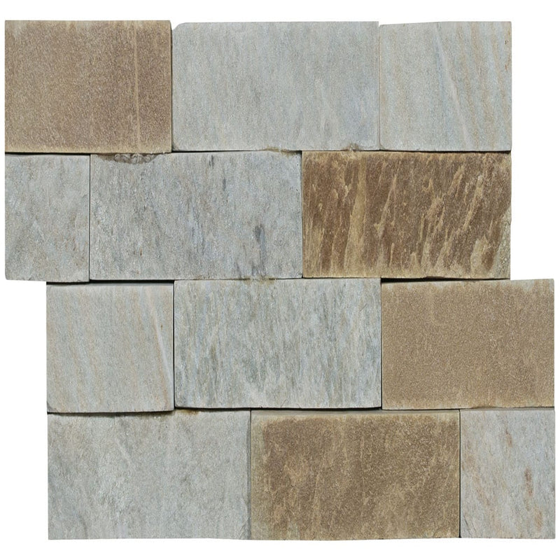 Malibu honey ledger panel 6"x24" natural quartzite wall tile LPNLQMALHON624 product shot front view 8