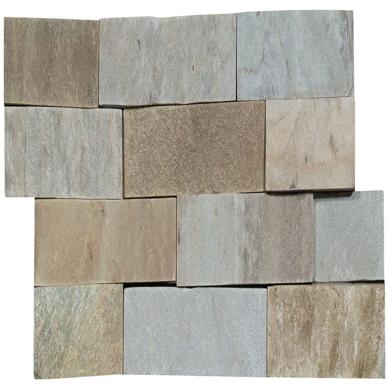 Malibu honey ledger panel 6"x24" natural quartzite wall tile LPNLQMALHON624 product shot front view