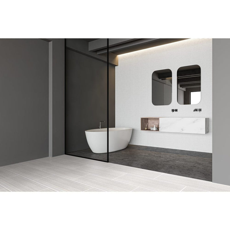 Marazzi spritzer ULGV9361PF porcelain wall and floor tile lounge14 daltile collection installed on bathroom floor