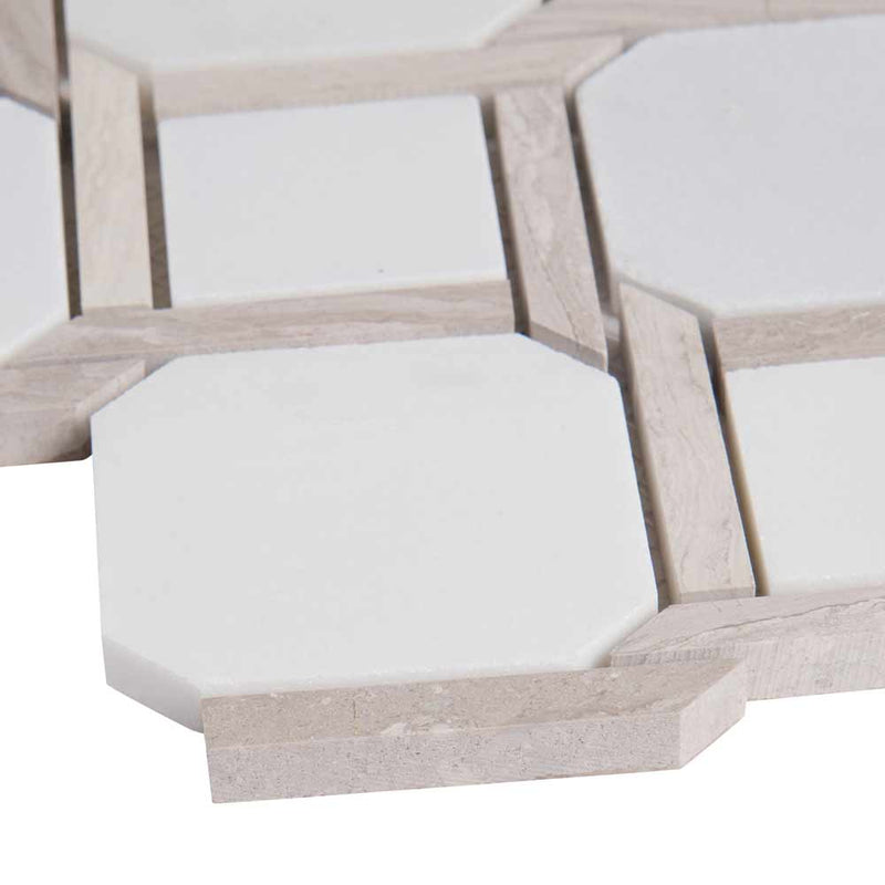Marbella lynx 12X12 polished marble mesh mounted mosaic tile SMOT-MARBLYNX-POL10MM product shot profile view