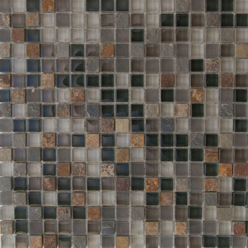 Marine glass stone blend mosaics 5/8"x5/8" TGL00231 product shot profile view