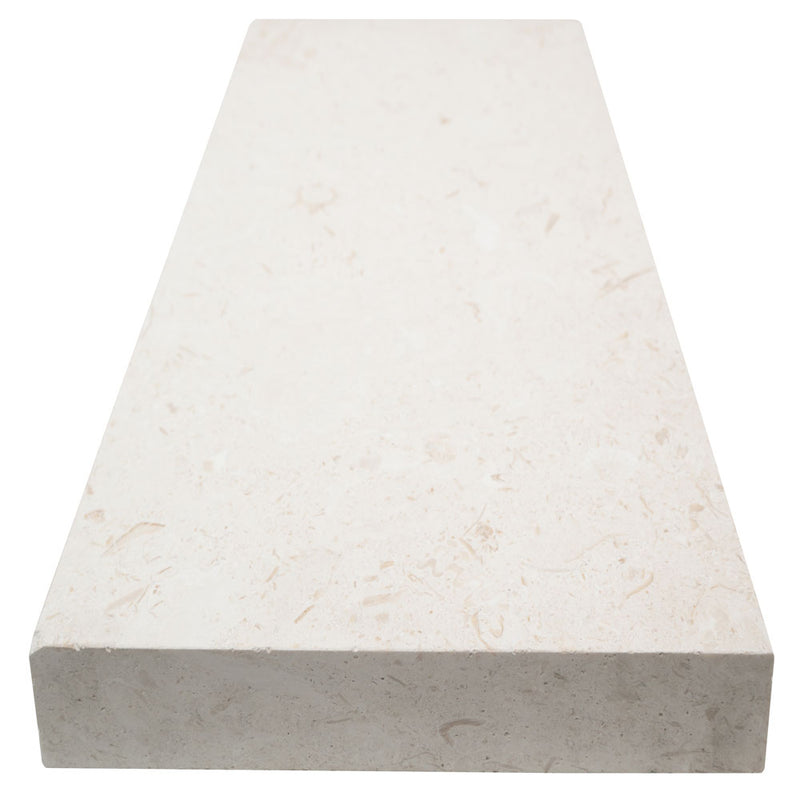 Mayra white limestone 12x24 honed unfiled eased edge pool coping msi collection LCOPLMAYWHI1224T-EE product shot coping view 2