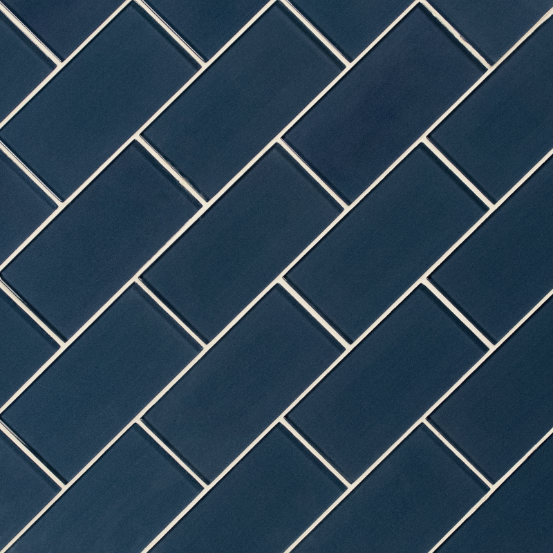 Midnight 3x6 glass wall tile  msi collection SMOT-GL-T-MID36 product shot angle view
