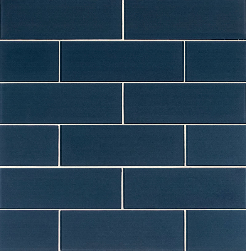 Midnight 4x12 glass wall tile  msi collection SMOT-GL-T-MID412 product shot wall view