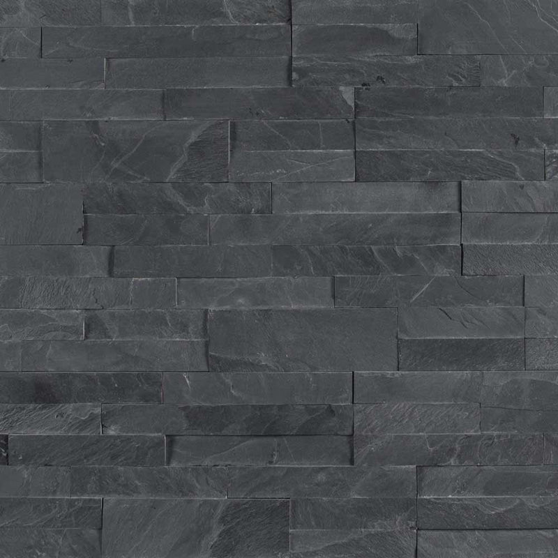 Midnight ash veneer peel and stick 6X22 honed slate wall tile SMOT-PNS-VNR-MA6MM product shot multiple tiles top view