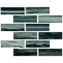 Midnight blue ombre 2x6 glass subway mesh mounted mosaic wall tile SMOT-GLSST-MIBLOM6MM product shot profile view