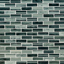 Midnight blue ombre 2x6 glass subway mesh mounted mosaic wall tile SMOT-GLSST-MIBLOM6MM product shot wall view