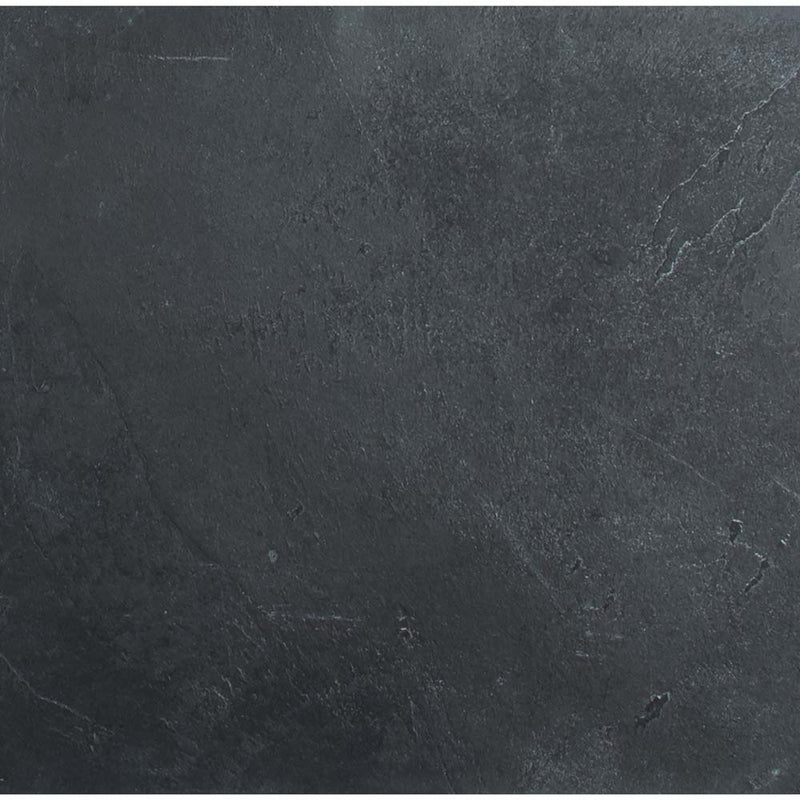 Montauk black 12 in x 12 in gauged slate floor and wall tile SMONBLK1212G product shot one tile top view