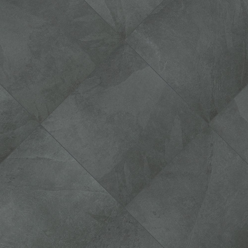 Montauk black 24x24 glazed porcelain floor and wall tile LPAVNMONBLA2424 product shot angle view