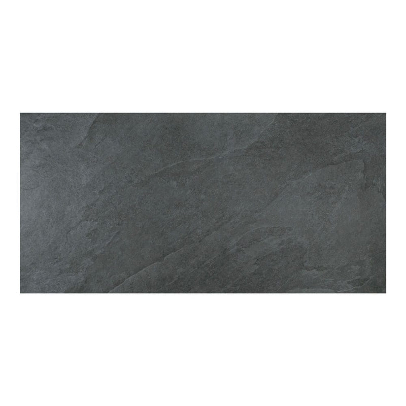 Montauk black 24"x48" matte porcelain paver floor tile LPAVNMONBLA2448 product shot floor view 6