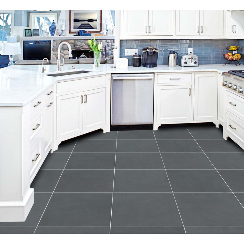 Montauk blue 16 x 16 gauged slate floor and wall tile SMONBLU1616G product shot kitchen view