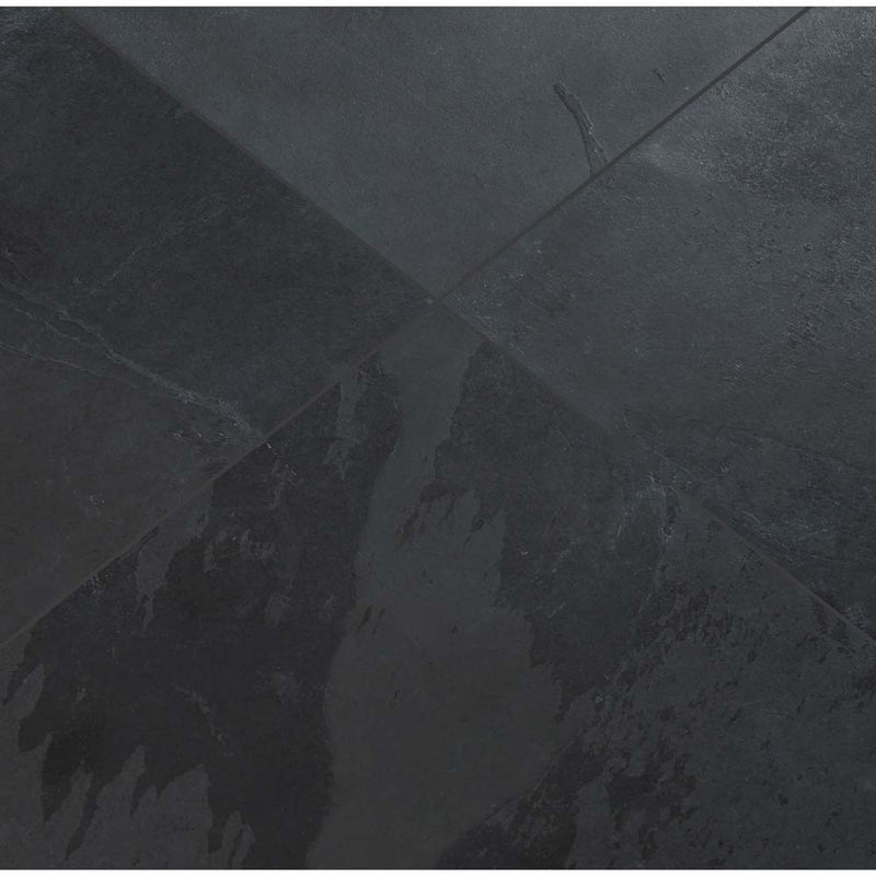 Montauk lack 16 in x 16 in gauged slate floor and wall tile SMONBLK1616G product shot multiple tiles angle top view