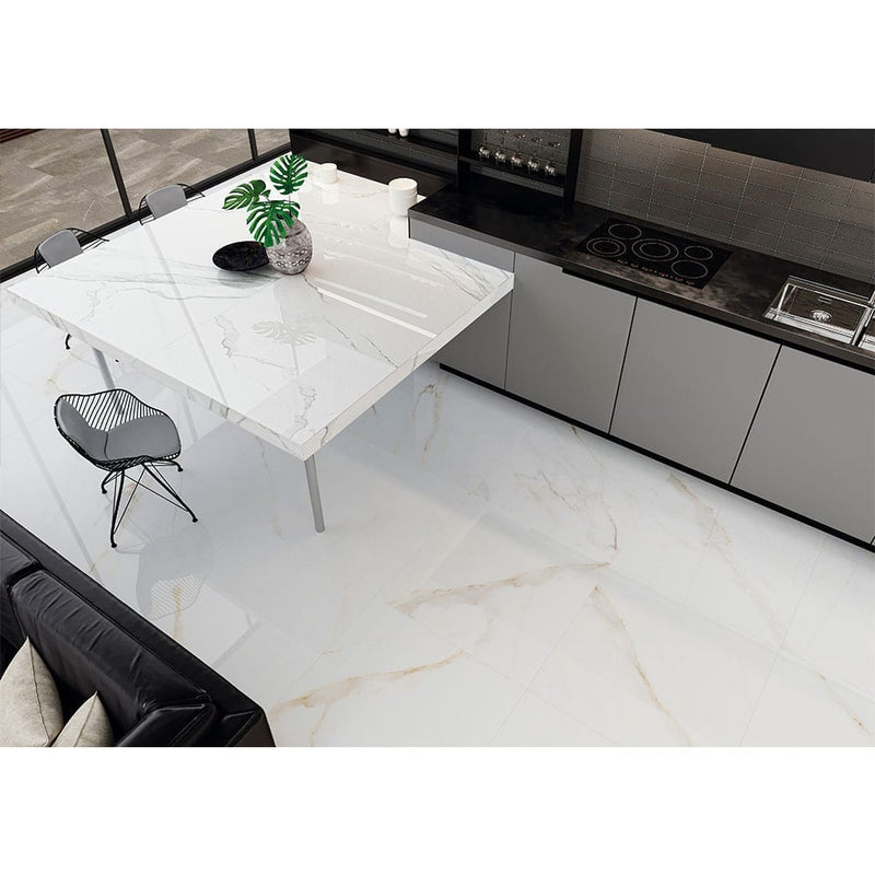 Monza marbello 35x35 matte porcelain floor and wall tile NMONMAR3535 product shot kitchen view