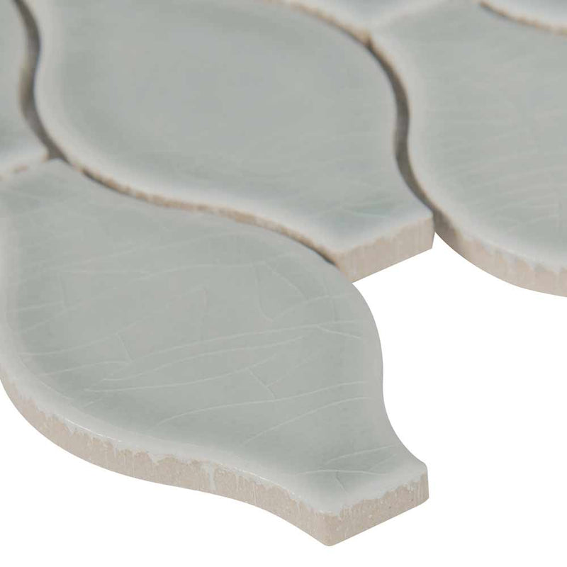 Morning fog ogee gray 11.22X14.37 glazed ceramic mesh mounted mosaic tile SMOT-PT-MOFOG-OGEE product shot profile view