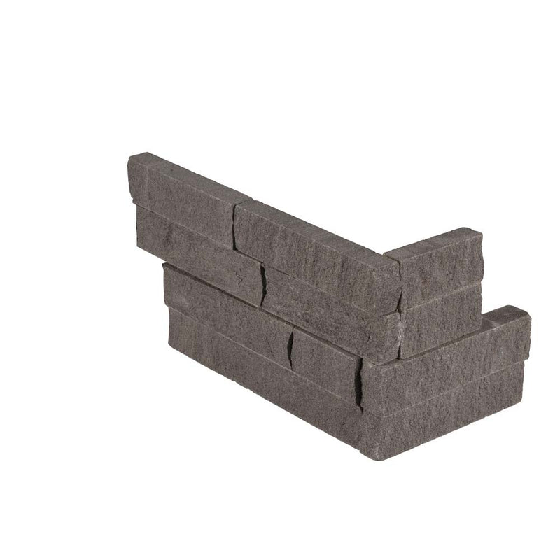 Mountain bluestone splitface ledger corner 6 x 18 natural sandstone wall tile LPNLDMOUBLU618COR product shot corner tile view