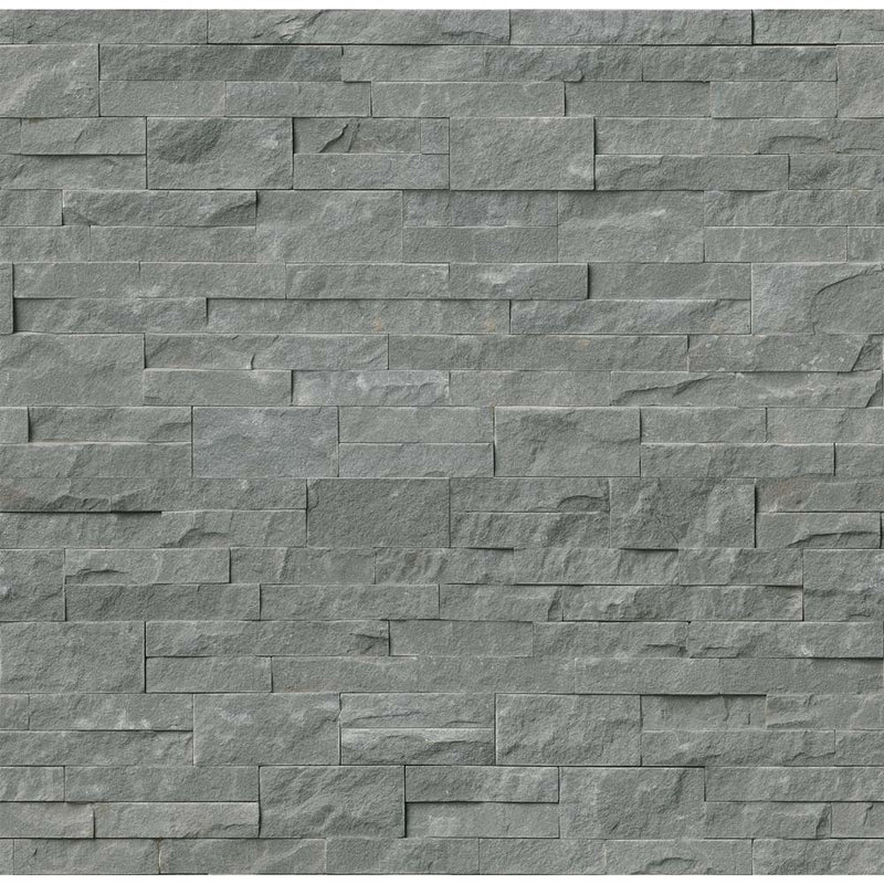 Mountain bluestone splitface ledger corner 6 x 18 natural sandstone wall tile LPNLDMOUBLU618COR product shot multiple tiles top view