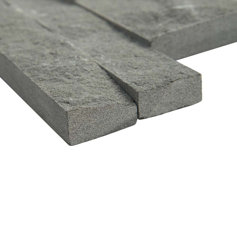 Mountain bluestone splitface ledger corner 6 x 18 natural sandstone wall tile LPNLDMOUBLU618COR product shot one tile profile view