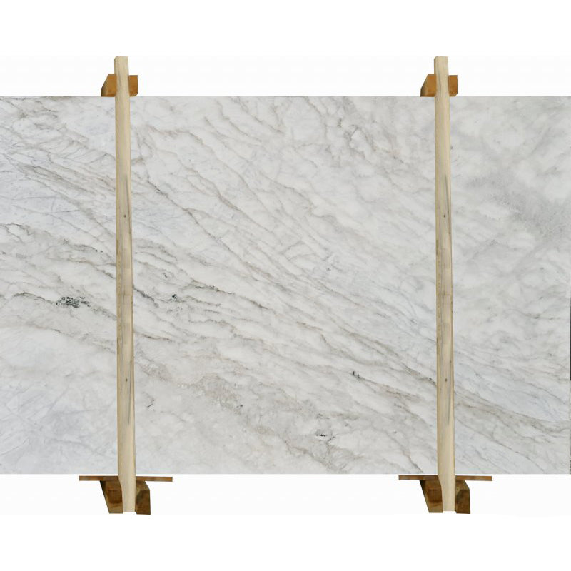 Mugla sugar white marble slabs polished 2cm packed on wooden bundle front view