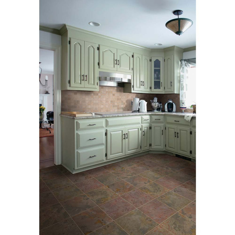 Multi classic 16 in x 16 in gauged slate floor and wall tile SMCLAS1616G-C product shot kitchen tile view