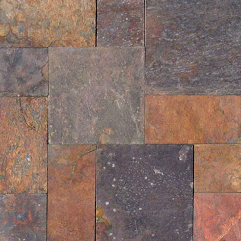 Multi classic pattern gauged slate floor and wall tile SMCLAS-ASH-3-G product shot wall view